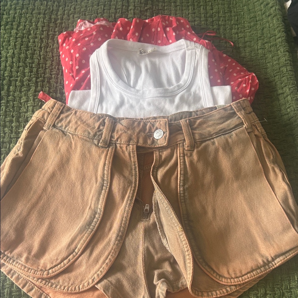 We The Free Tan Jean Shorts